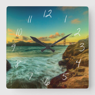 Reloj Cuadrado Sunset at Baker Beach