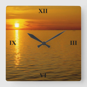 Reloj Cuadrado Sunset en las Islas Suecas