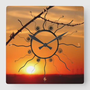 Reloj Cuadrado Sunset Orbs.