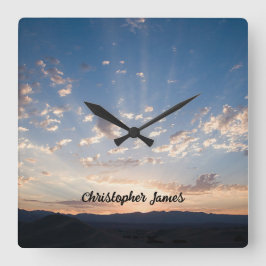 Reloj Cuadrado Sunset Sky personalizado