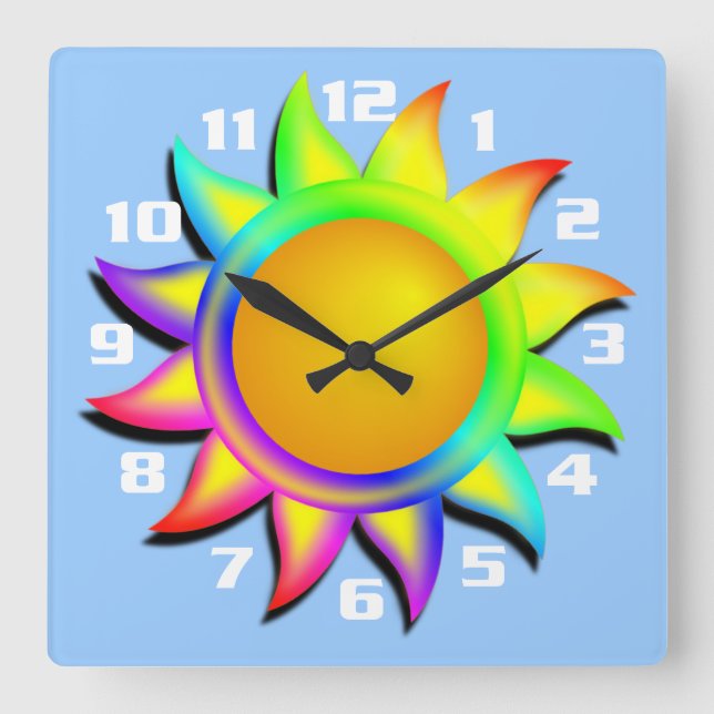Reloj Cuadrado Sunshine and Blue Sky (Anverso)