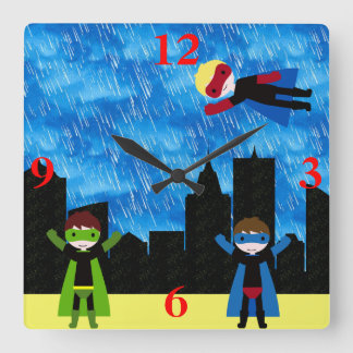 Reloj Cuadrado Super Hero Boys Bithday Fiesta