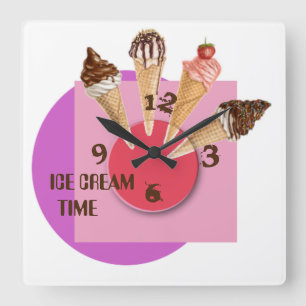 Reloj Cuadrado Super Ice cream time