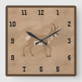 Reloj Cuadrado Suroeste Caminando por Pronghorn Antelope