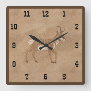 Reloj Cuadrado Suroeste Caminando por Pronghorn Antelope