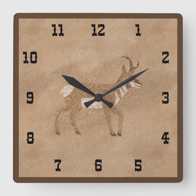 Reloj Cuadrado Suroeste Caminando por Pronghorn Antelope (Anverso)