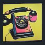 Reloj Cuadrado Surreal Pop Art Retro Teléfono 6<br><div class="desc">Surreal Pop Art Retro Teléfono 6</div>