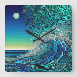 Reloj Cuadrado Surreal Surf