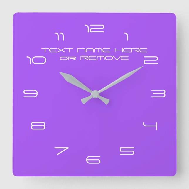 Reloj Cuadrado Sus colores Números de texto Fuente Personalizada  (Anverso)