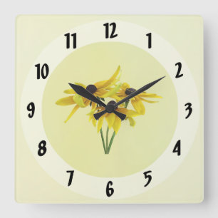 Reloj Cuadrado Susans Ojos Negros Con Pétalos Curados
