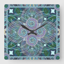 Reloj Cuadrado Susea Blu Studios Feather Mandela Clock
