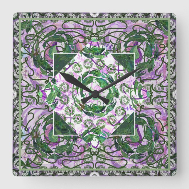 Reloj Cuadrado Susea Blu Studios Garden Mandela Clock (Anverso)