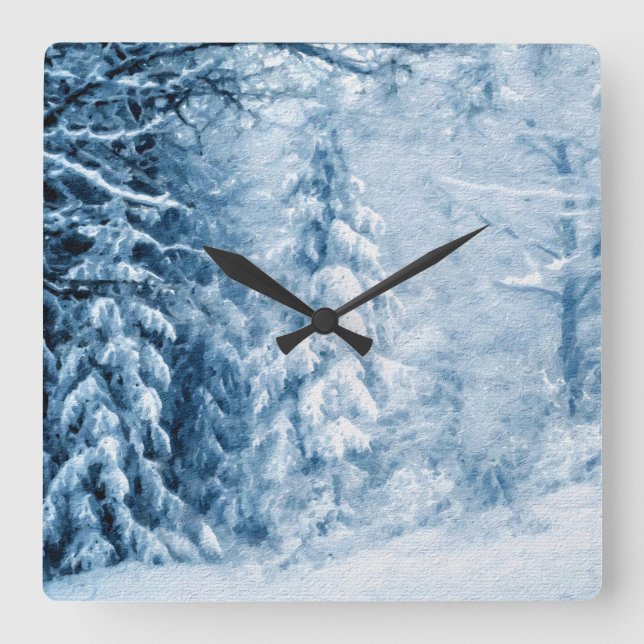 Reloj Cuadrado Susurros de invierno (Anverso)