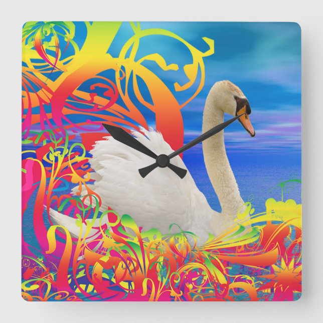 Reloj Cuadrado Swan Nest (Anverso)