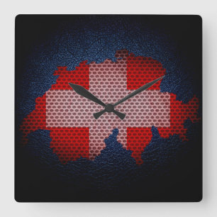 Reloj Cuadrado Switzerland Flag and Map