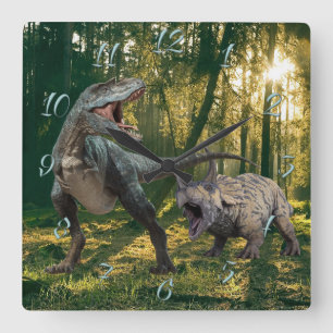 Reloj Cuadrado T.Rex-Triceratops