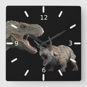 Reloj Cuadrado T.Rex y Triceratops