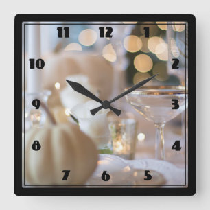 Reloj Cuadrado Tabla de clase con configuración de lugar de moda