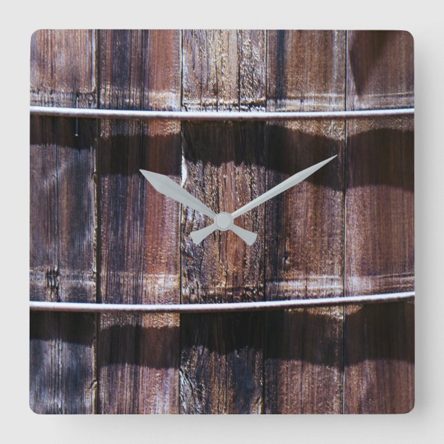 Reloj Cuadrado Tabla de madera (Anverso)