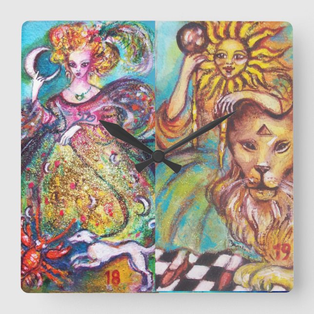 RELOJ CUADRADO TABLAS DE LAS SOMBRILLAS PERDIDAS/LA LUNA Y EL SOL (Anverso)