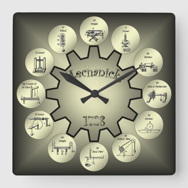Reloj Cuadrado Table of Mechanicks ~ "Yeah, Right ~ Now I Get It" (Anverso)