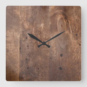 Reloj Cuadrado Tablero gastado del pino