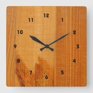 Reloj Cuadrado Tableros de madera calientes