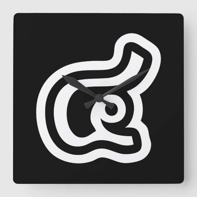 Reloj Cuadrado Tailandia Número 4 / Cuatro / ๔ (Ver/Si) Guión Tai (Anverso)