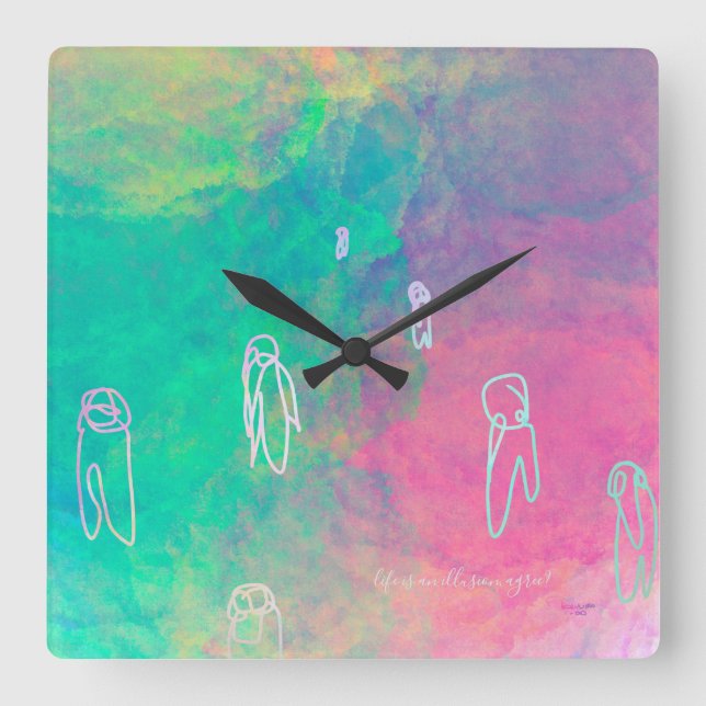 Reloj Cuadrado TAKUROMAN「Illusion」 (Anverso)