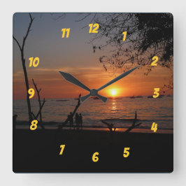 Reloj Cuadrado Tamarindo Sunset