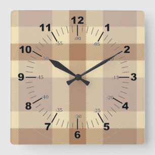 Reloj Cuadrado Tan And Cream Tartan
