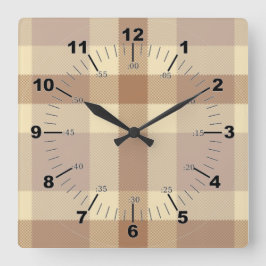 Reloj Cuadrado Tan And Cream Tartan