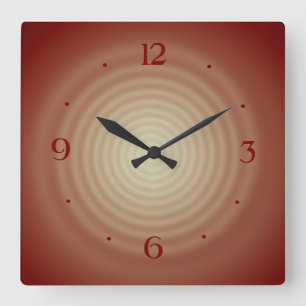 Reloj Cuadrado Tan con Lemon Swirl Center>Reloj de pared