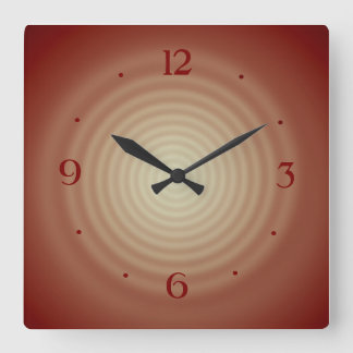Reloj Cuadrado Tan con Lemon Swirl Center>Reloj de pared