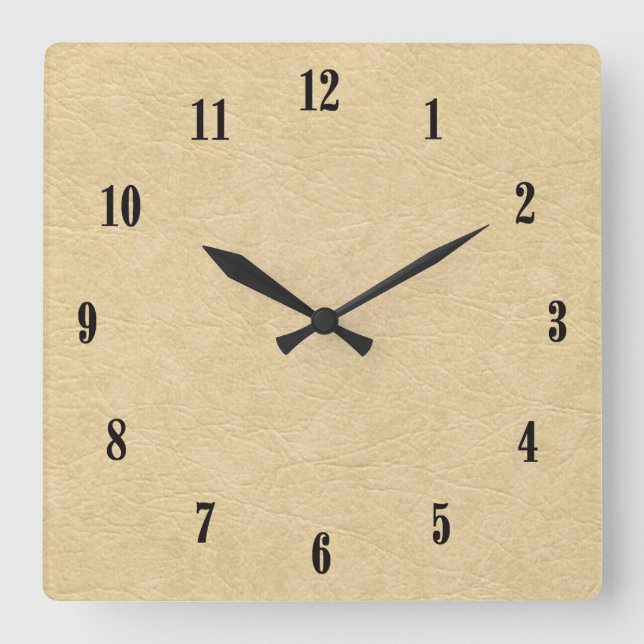Reloj Cuadrado Tan Leather Look (Anverso)
