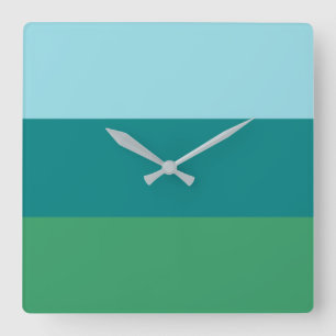 Reloj Cuadrado Tanager Turquoise, azul Verde azulado y Kelly Gree