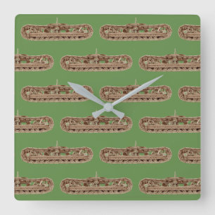 Reloj Cuadrado Tank Tracks Steam Shovel Tracks Extra Power Bot