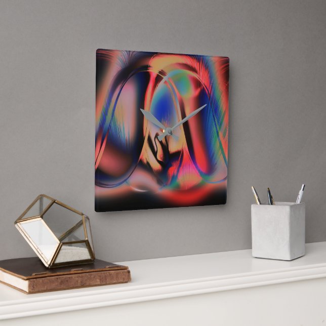 Reloj Cuadrado Tarde artificial de última hora, de piel inflada (Oficina)