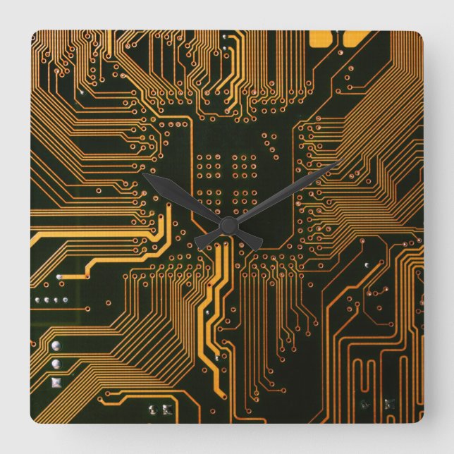 Reloj Cuadrado Tarjeta de circuito electrónico del Naranja del PC (Anverso)