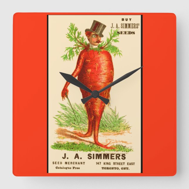 Reloj Cuadrado tarjeta del comercio del Victorian del hombre de (Anverso)