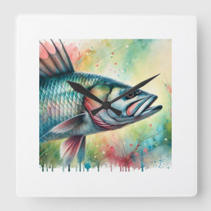 Reloj Cuadrado Tarpon Characiformes 060724AREF110 - Watercolor