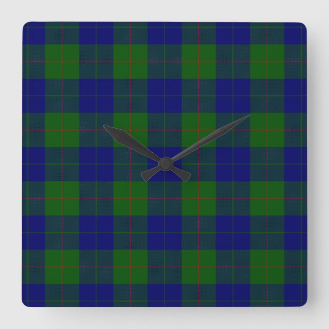 Reloj Cuadrado Tartán de barclay (Anverso)