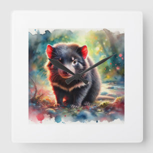 Reloj Cuadrado Tasmanian Devil 240824AREF116 - Watercolor