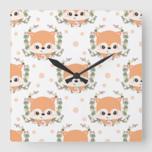 Reloj Cuadrado Tatuaje De Hedgehog Y Flor