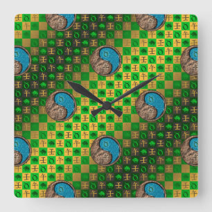 Reloj Cuadrado Tauro & Caballo de Agua