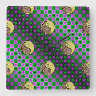 Reloj Cuadrado Tauro & Cerdo de Metal