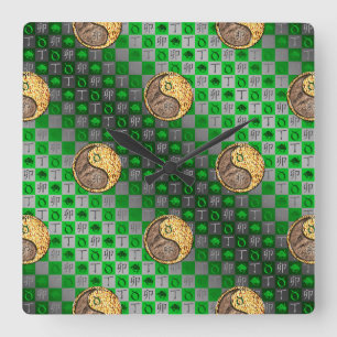 Reloj Cuadrado Tauro & Conejo de Fuego