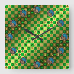 Reloj Cuadrado Tauro & Dragón de Agua