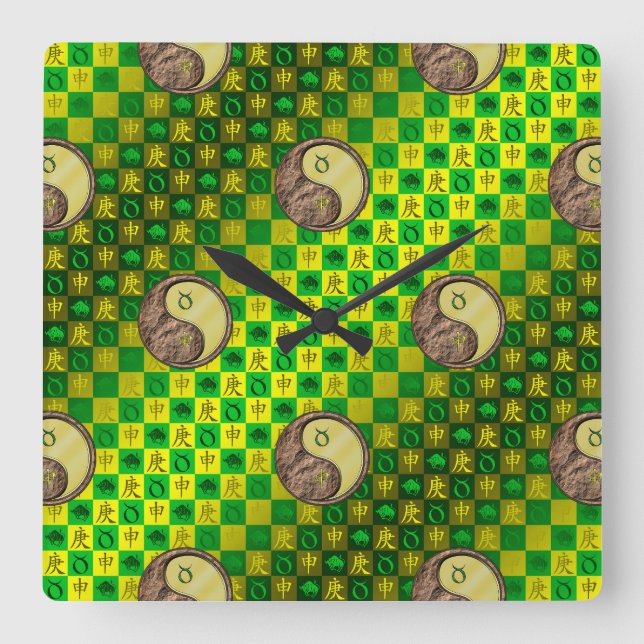 Reloj Cuadrado Tauro & Mono Metalico (Anverso)
