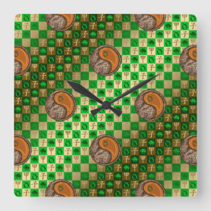 Reloj Cuadrado Tauro & Rata de Madera